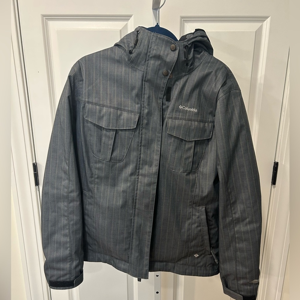 Columbia Men's Gray Pinstripe Ski Jacket